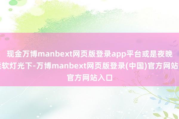 现金万博manbext网页版登录app平台或是夜晚的柔软灯光下-万博manbext网页版登录(中国)官方网站入口